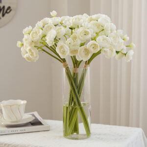 1 Bouquet of 24 Heads Simulated Camellia Flowers for Home Wedding Party Decoration