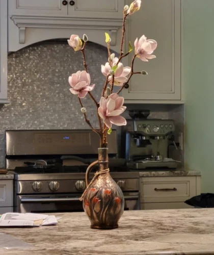 High Quality Artificial EVA Magnolia Flower photo review