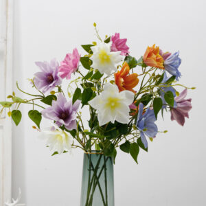 New Design  Artificial Hand Feel Clematis Flower for Home Decoration