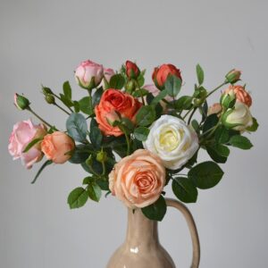 High Quality 4 Fork Artificial Rose for Home Wedding Party Decoration