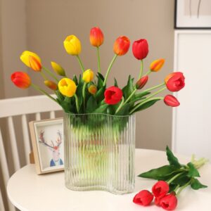 High Quality Soft PVC 5 Heads Artificial Tulip Flowers for Home Decoration