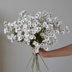 2PCS 30 Heads White Artificial Flower for Home Bride Holding Flower Wedding