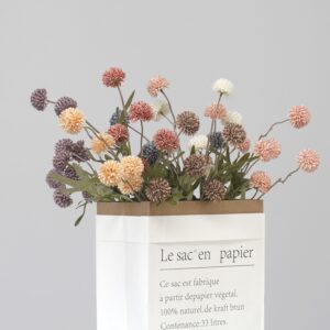 3PCS of Retro 5Heads Artificial Dandelion and Chrysanthemum Ball Bouquets for Home Wedding Decoration