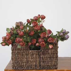 5 Heads Artificial Dried Rose Flower for Decoration