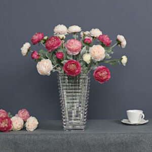 3PCS New Design Artificial Peony Flower Arrangement Sing Pink Peony for Wedding Decoration