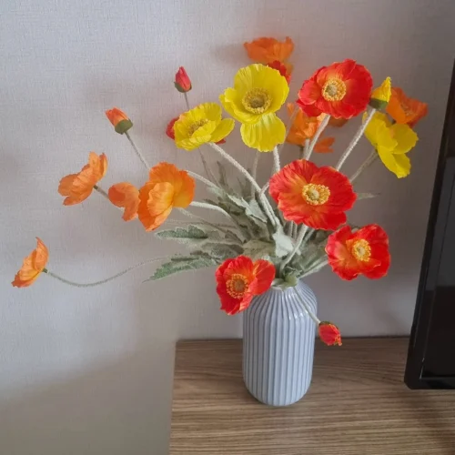 High Quality Artificial Poppy Flower For Home Decoration photo review